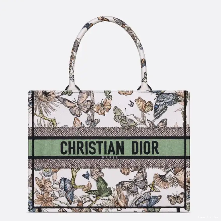 Jouy Tote Canvas Mexico Motif Green Toile Book Dior White de 0508